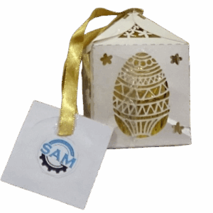 huevo de pascua (chocolate blanco y negro) con relleno de frutas y pecanas – diseño clásico